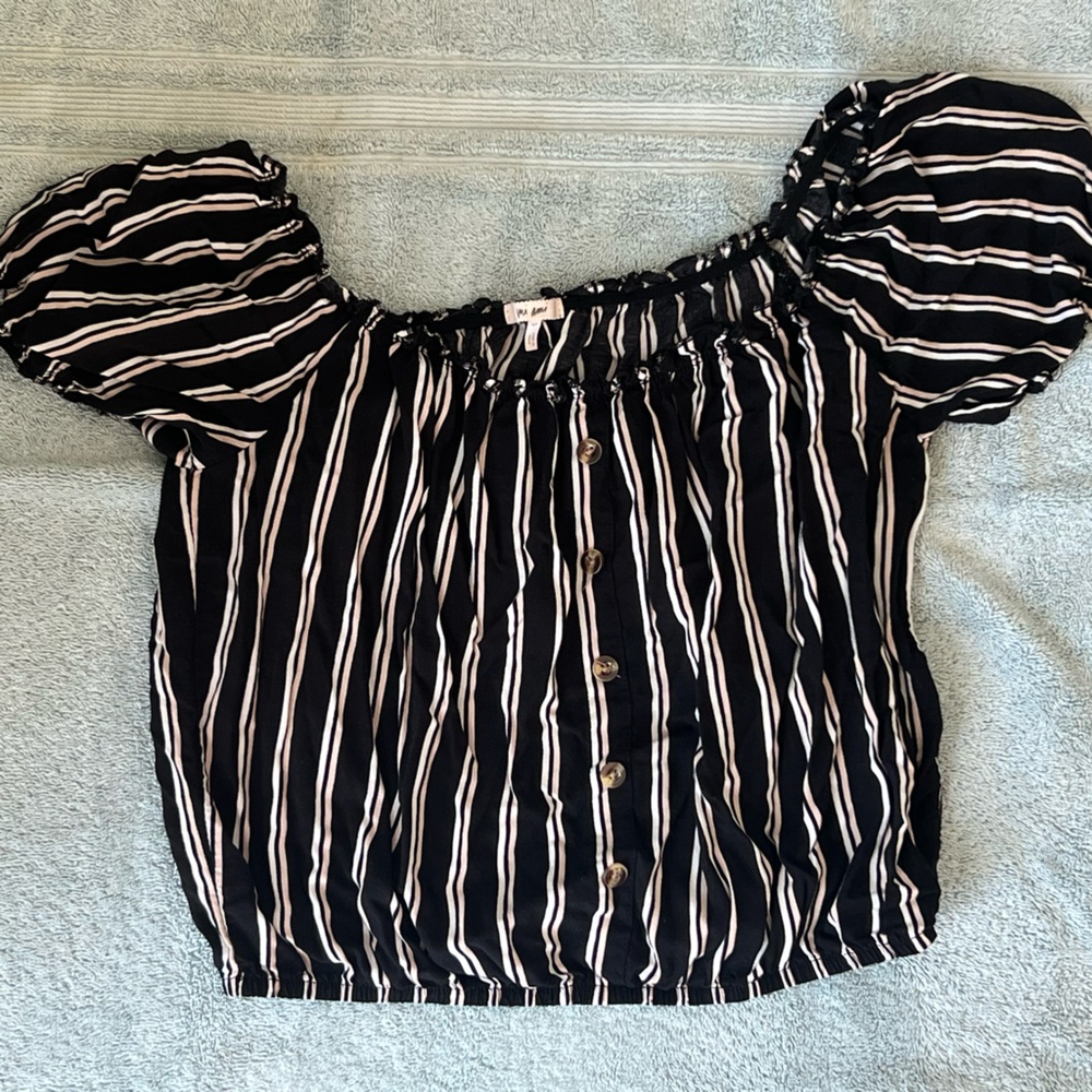 Striped Button Blouse